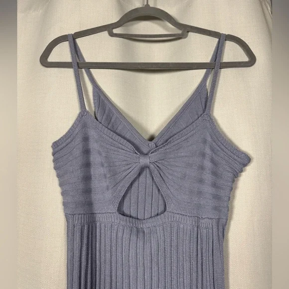 Indikah by Angel Biba Rani Ribbed Midi Dress in Sparkly Blue Size Medium - Picture 9 of 13